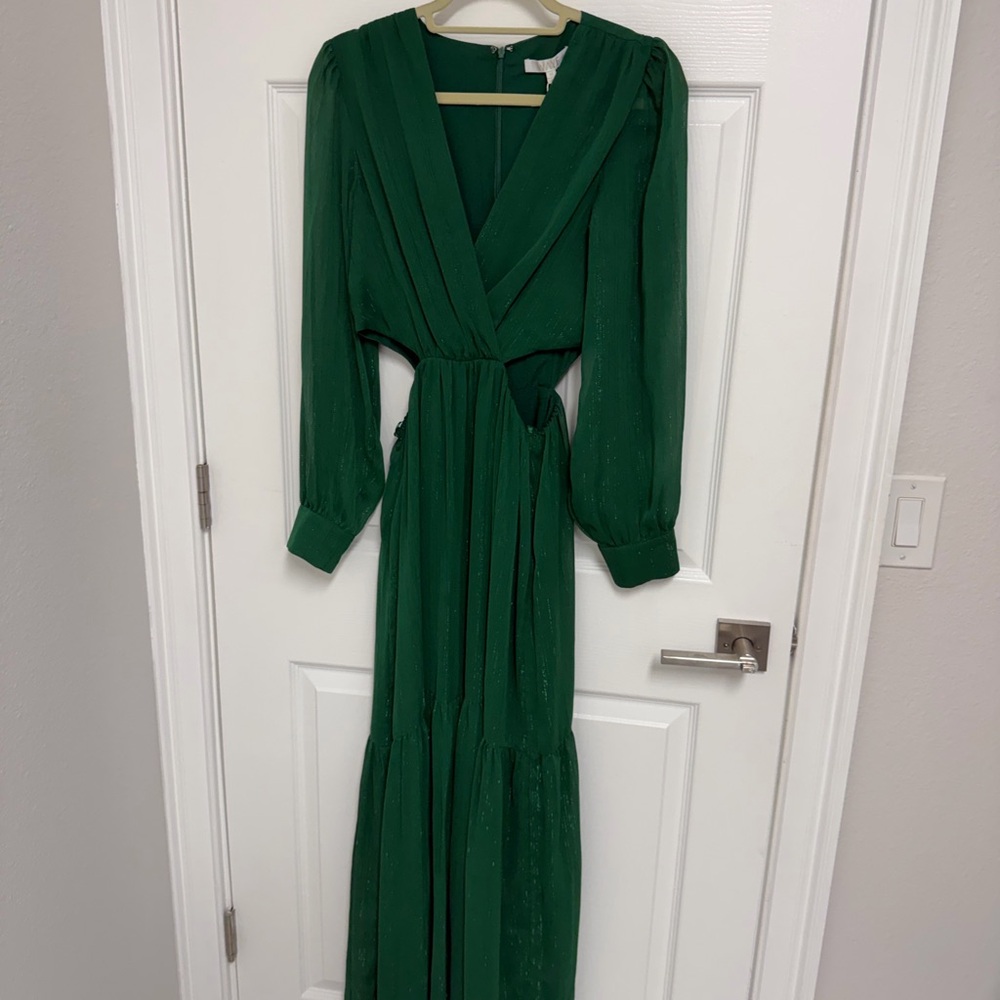 Wayf Deep Green Long Sleeve Dress